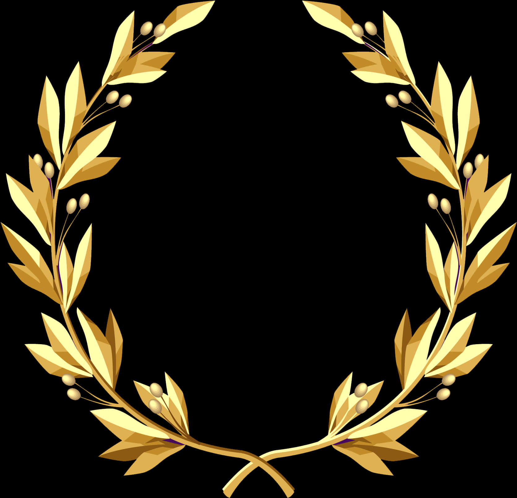 A Gold Laurel Wreath With Berries