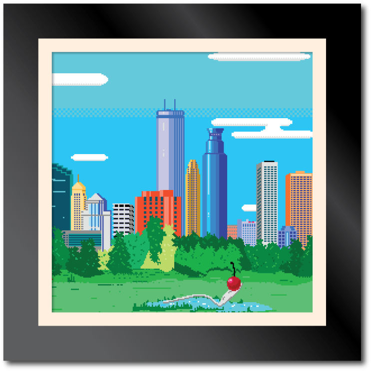 A Framed Picture Of A City