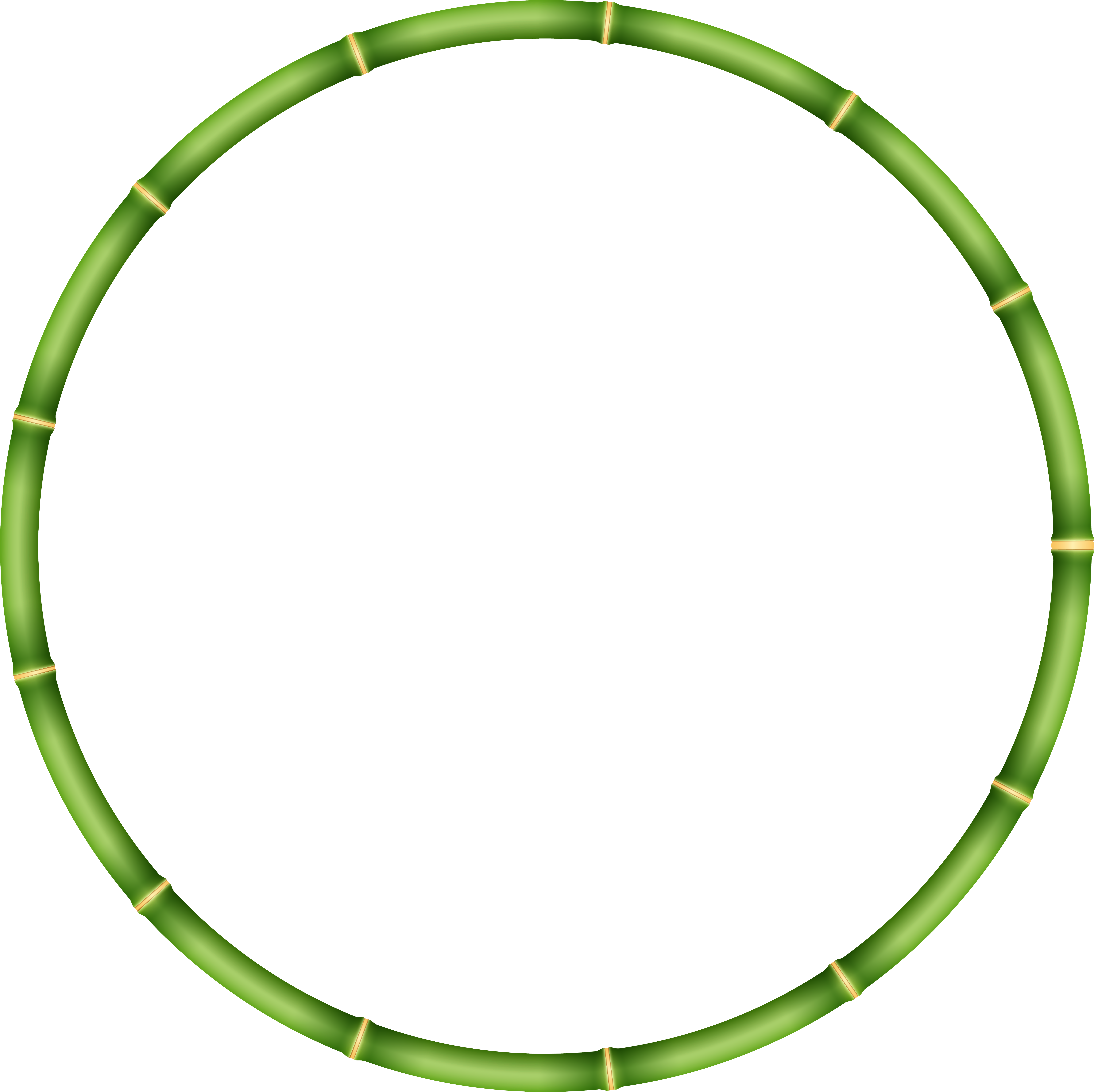 A Green Circle With Bamboo Sticks