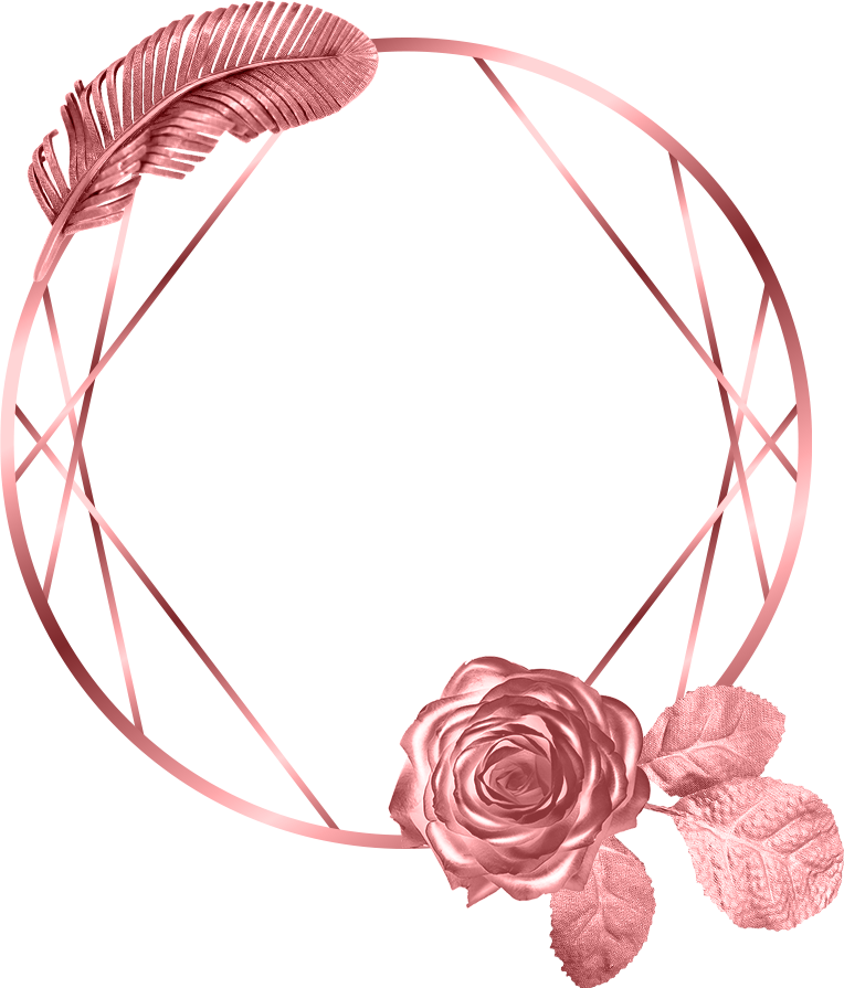 A Rose And Feather In A Circle
