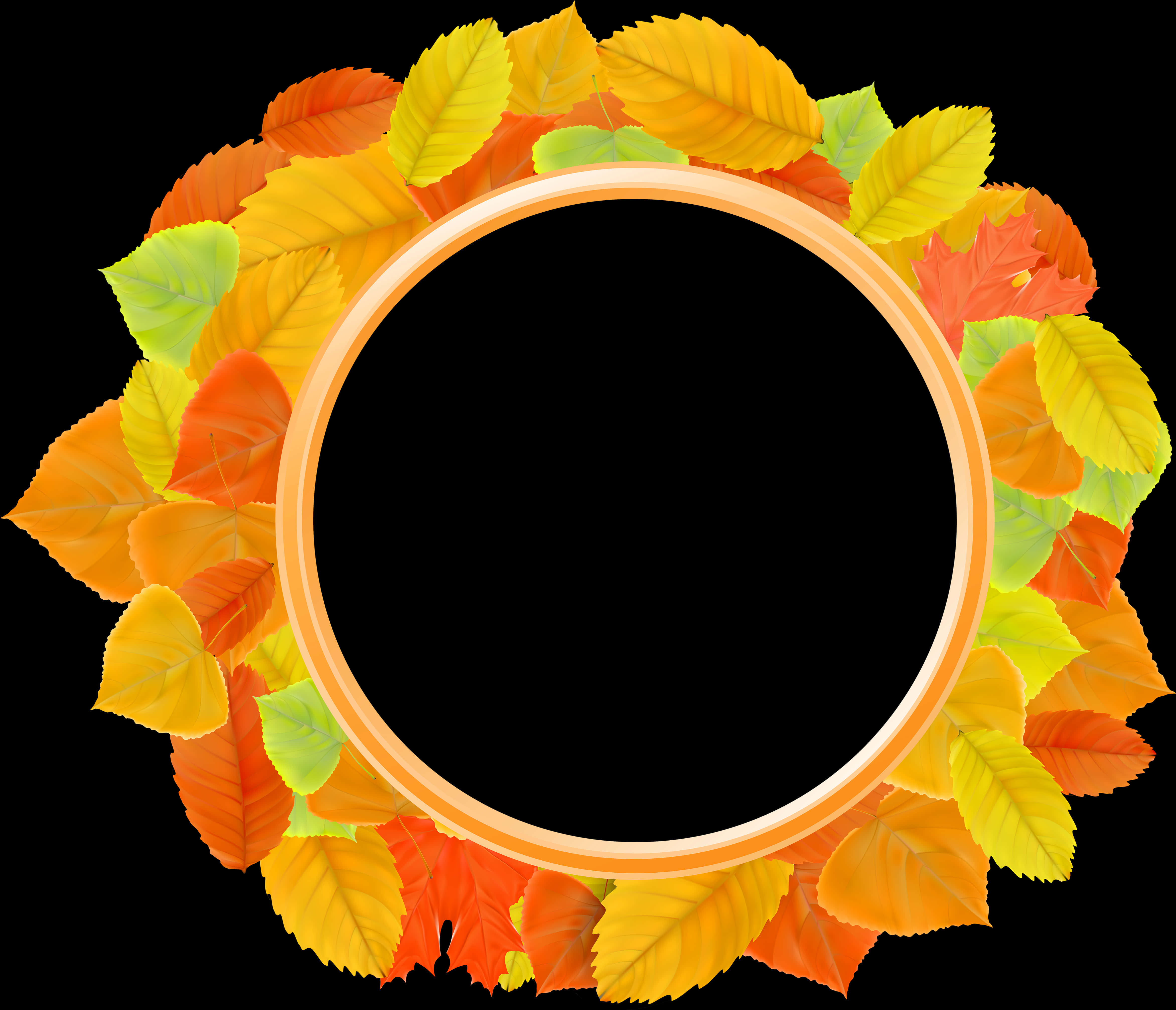 A Circle With Leaves Around It