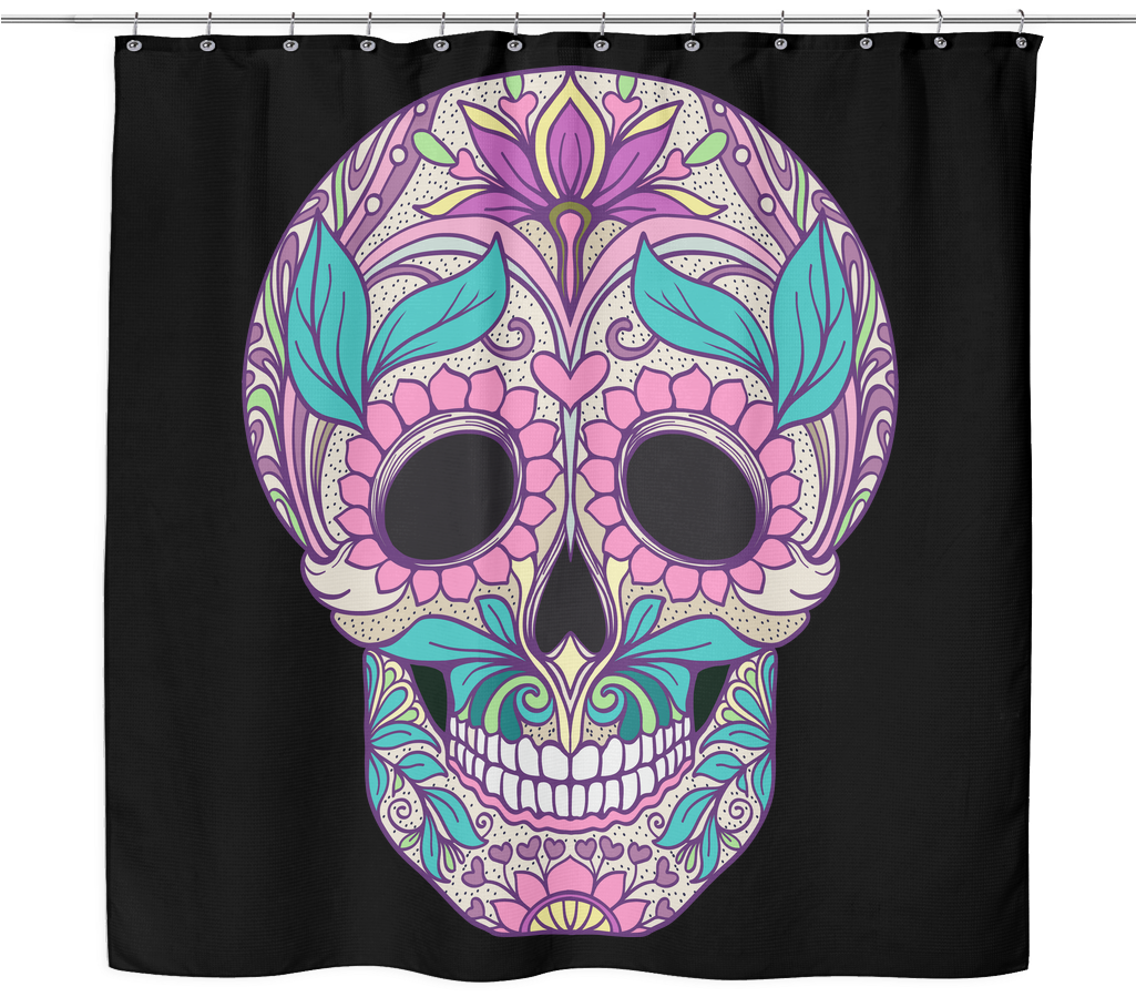 Leafy Skull Shower Curtain - Calacas Clipart, Hd Png Download