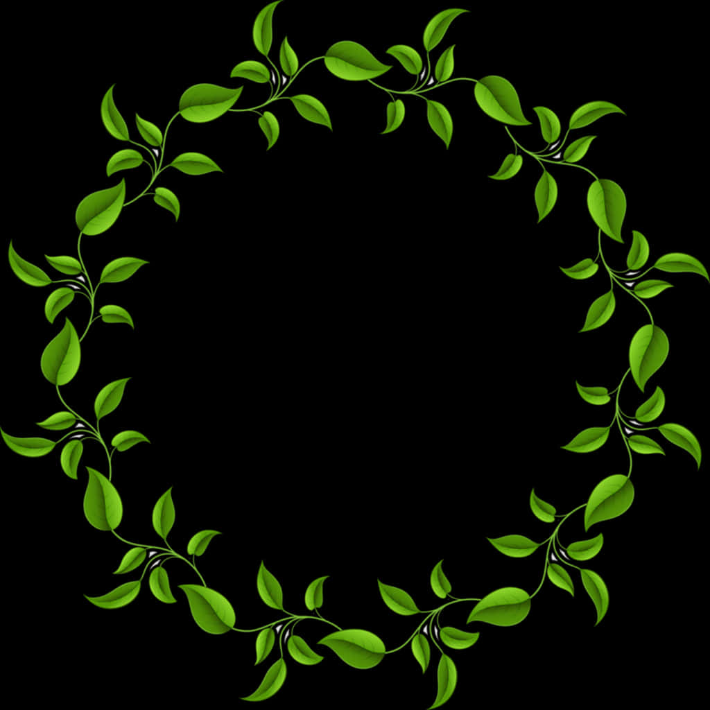 A Green Leaves In A Circle