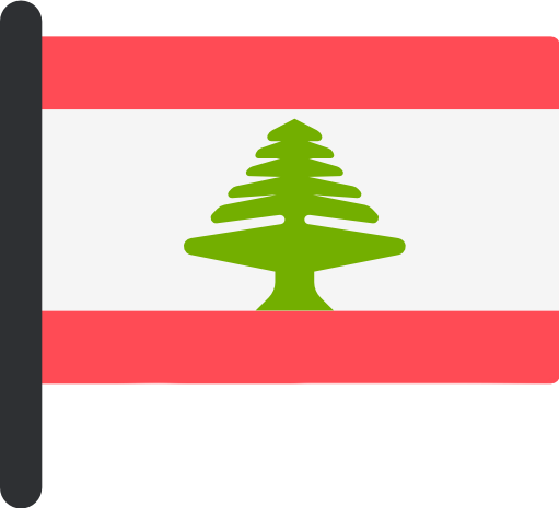 A Red White And Black Flag With A Green Tree