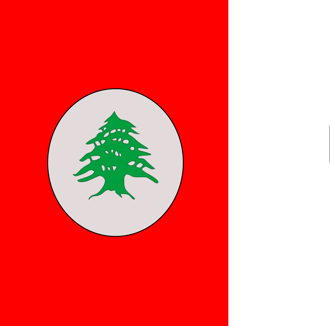 A Red And Black Flag With A Green Tree In A Circle