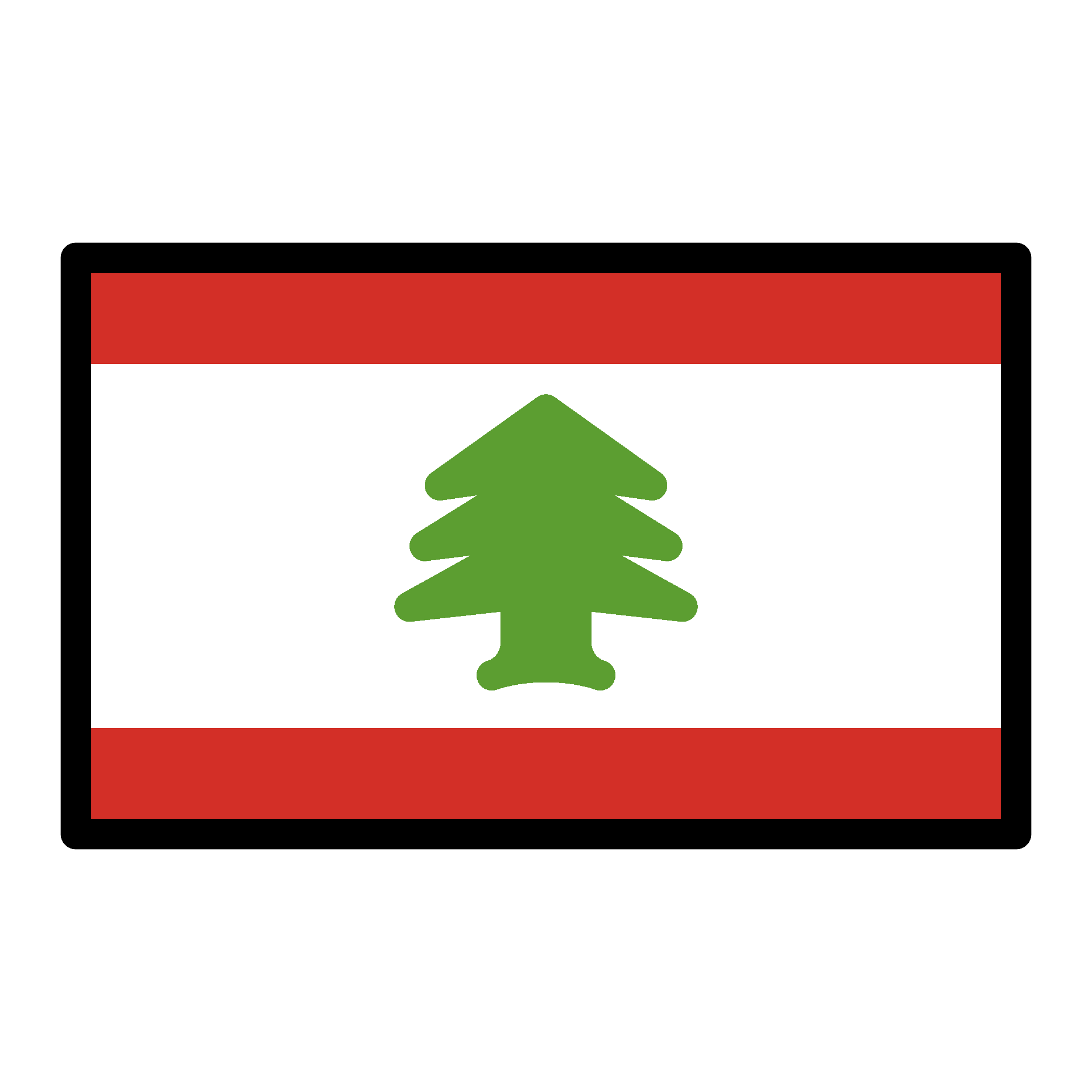 A Red And White Flag With A Green Tree On It