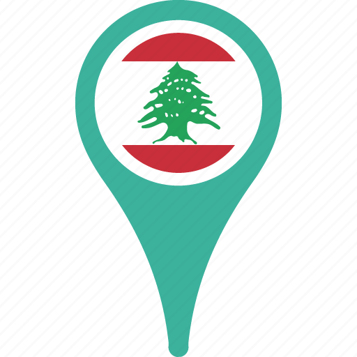 A Green And Red Pin With A Tree In The Middle