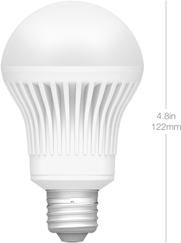 A White Light Bulb With Measurements