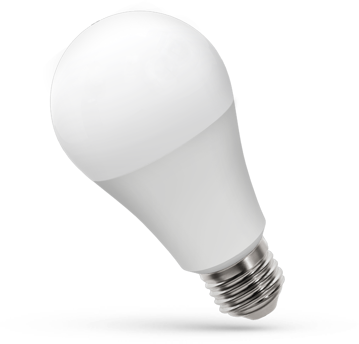 A White Light Bulb With Silver Base