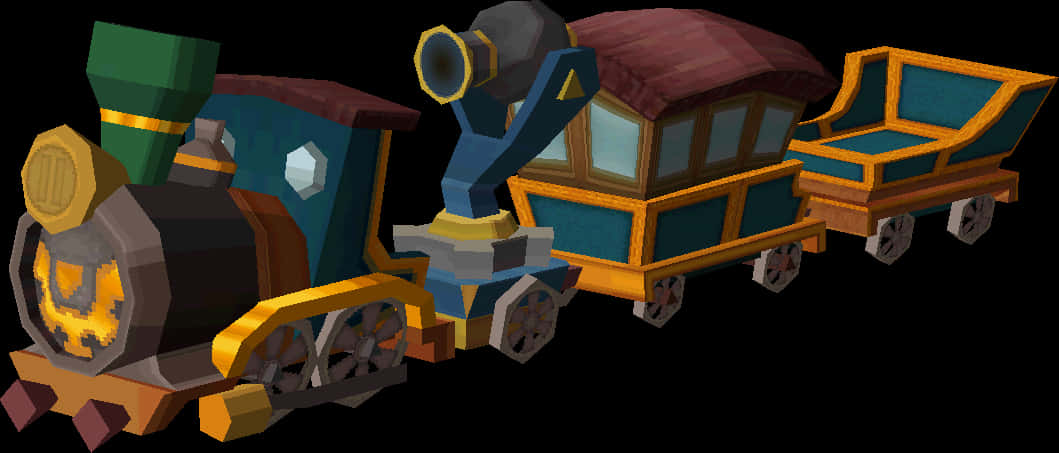 A Cartoon Train With A Cannon