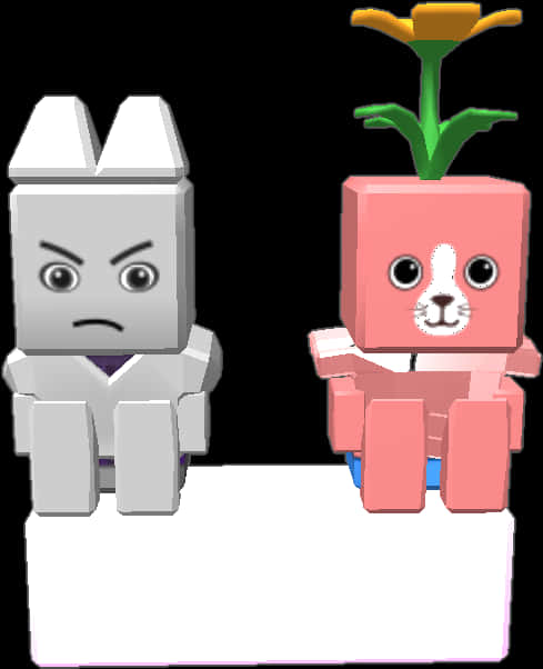 A White And Pink Cubes With A Face