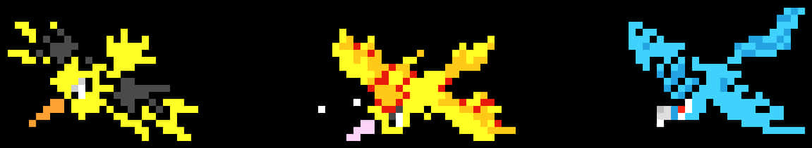 A Yellow And Red Pixelated Bird