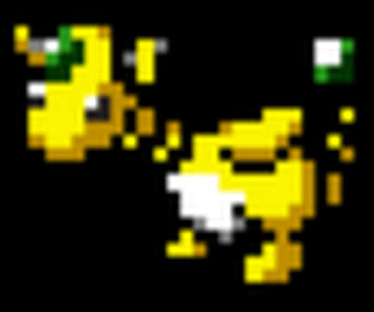 A Yellow And White Pixelated Animal