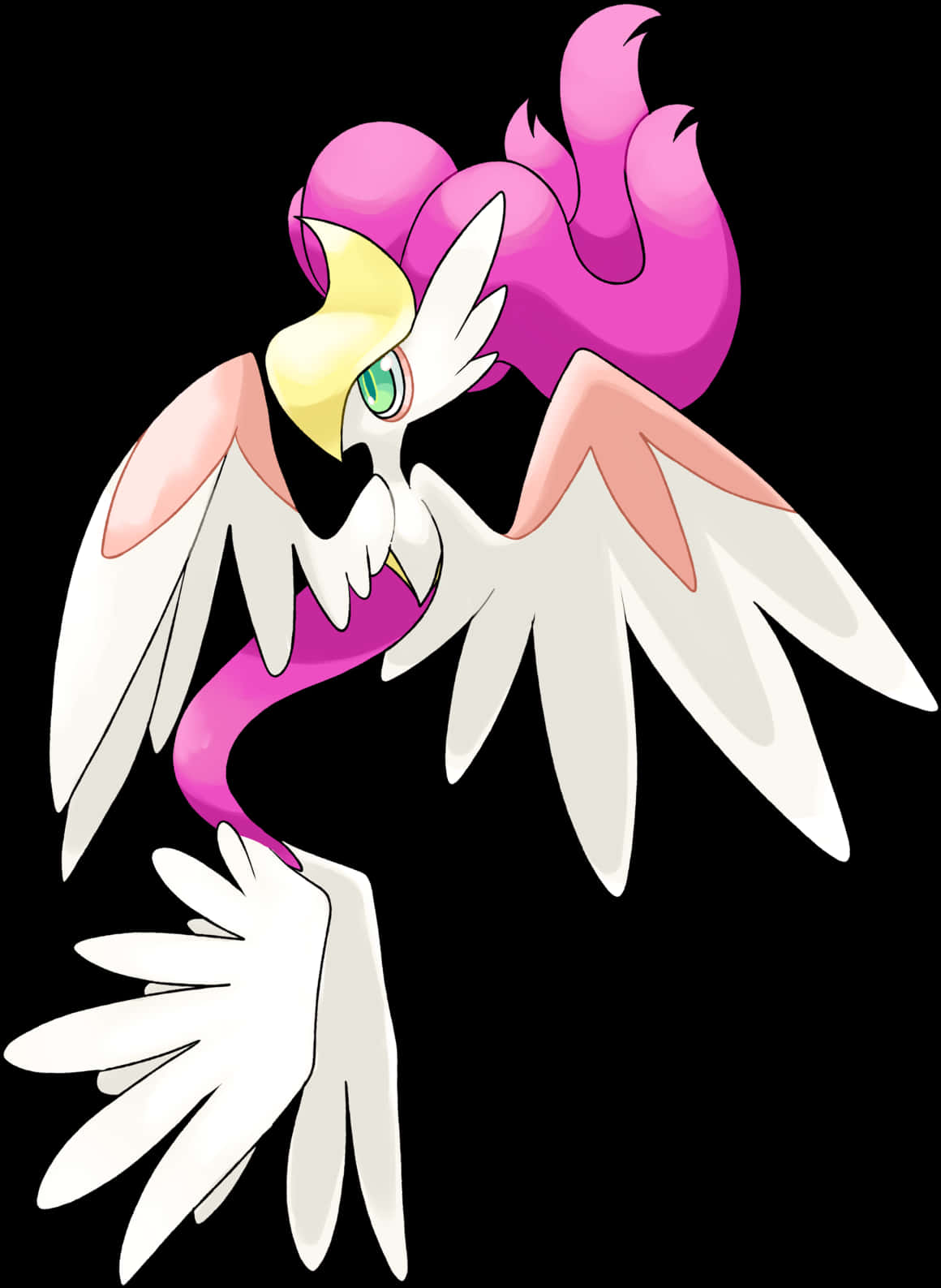 Cartoon Bird With Pink And White Wings