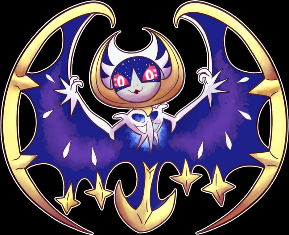 A Cartoon Of A Bat With Wings