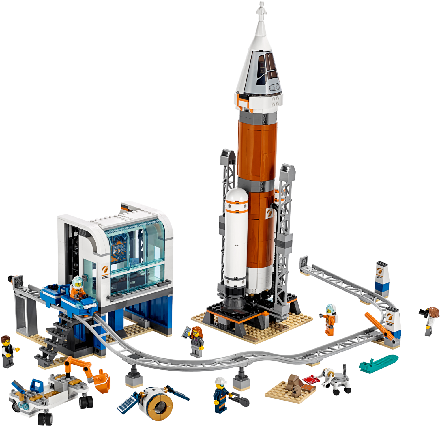 A Building Blocks With A Rocket Launch Pad