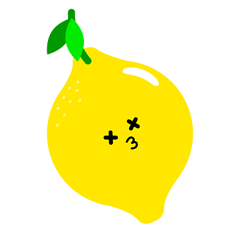 A Cartoon Lemon With A Face