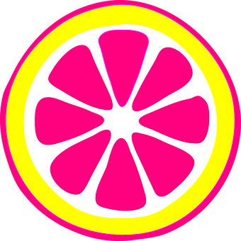A Pink And Yellow Lemon Slice