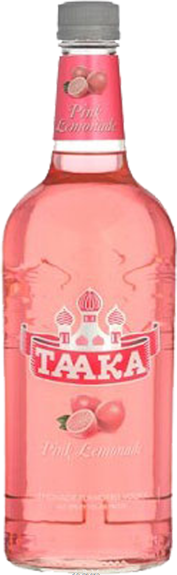 A Pink Bottle With A White Label