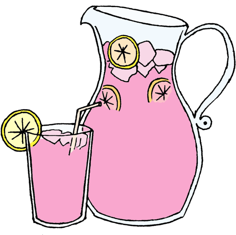 A Pitcher And Glass Of Pink Drink