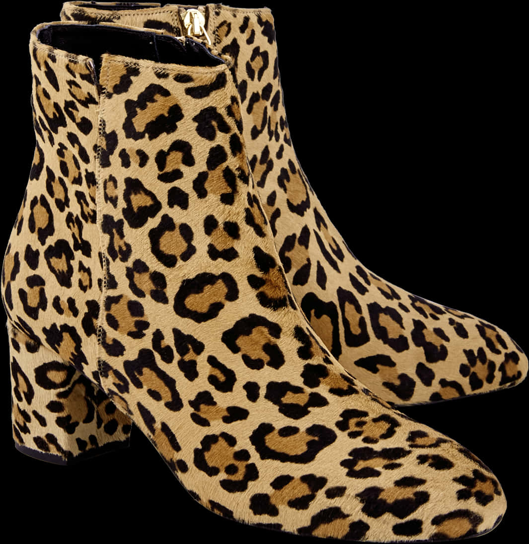 A Pair Of Leopard Print Boots