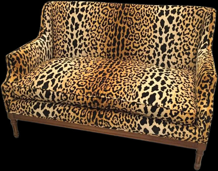 A Couch With A Leopard Print Pattern