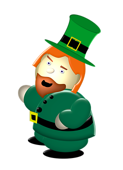 A Cartoon Leprechaun With A Green Hat