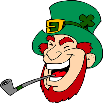 A Cartoon Of A Leprechaun Smoking A Pipe