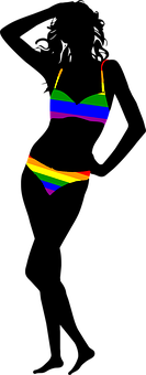 A Rainbow Colored Garment On A Black Background