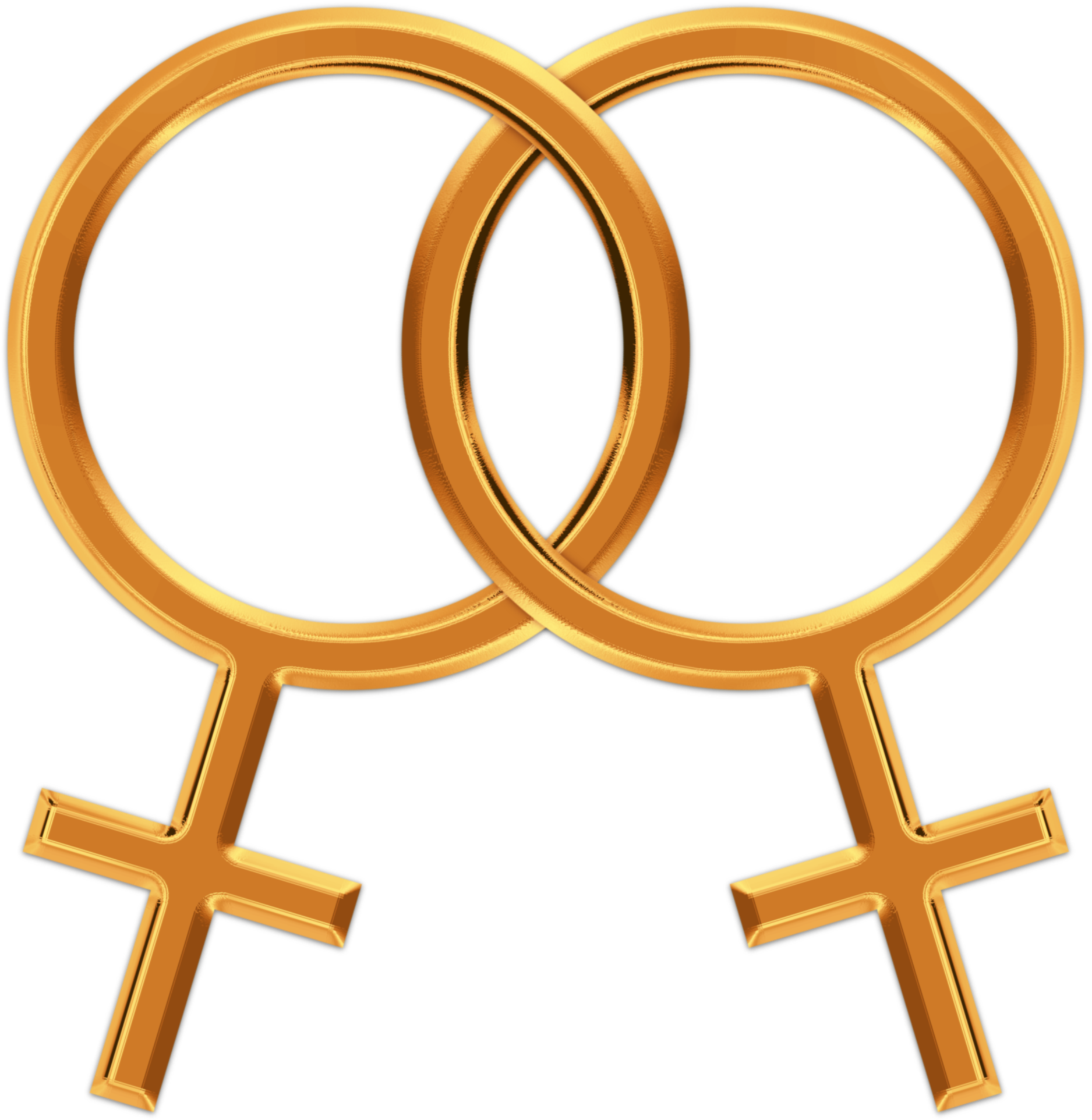 A Couple Of Gold Female Symbols