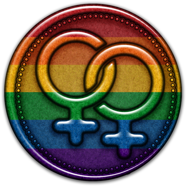 A Rainbow Colored Circle With Two Symbols