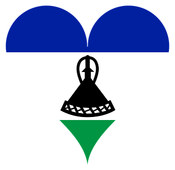 A Heart Shaped Flag With A Black And White Flag