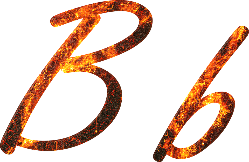 Letter, B, Fire, Embers, Lava, Font, Write, Type, Fonts - Fire Letter B Png, Transparent Png
