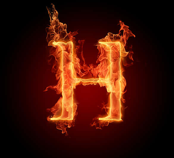 Letter H On Fire