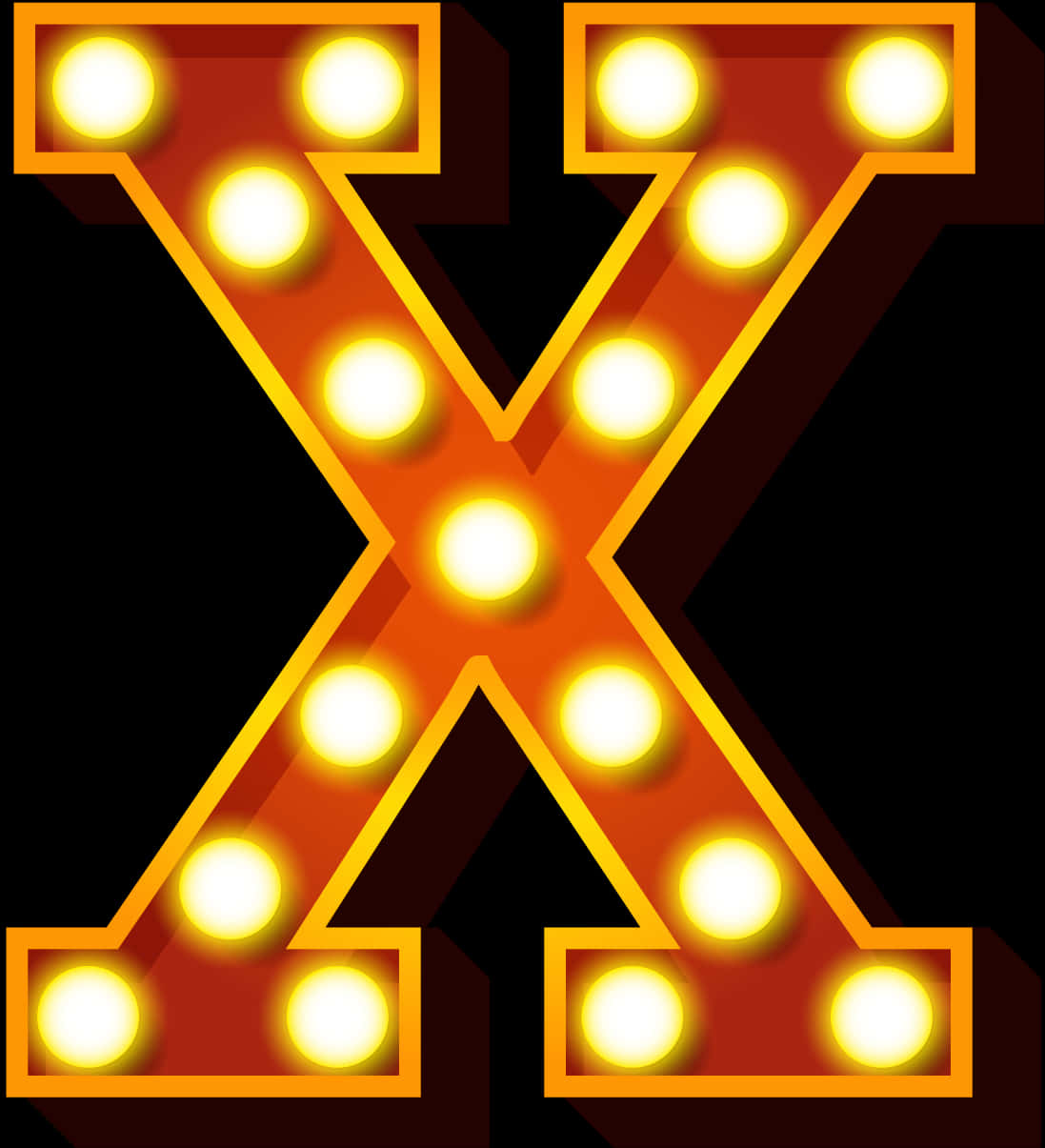 A Letter X With Lights