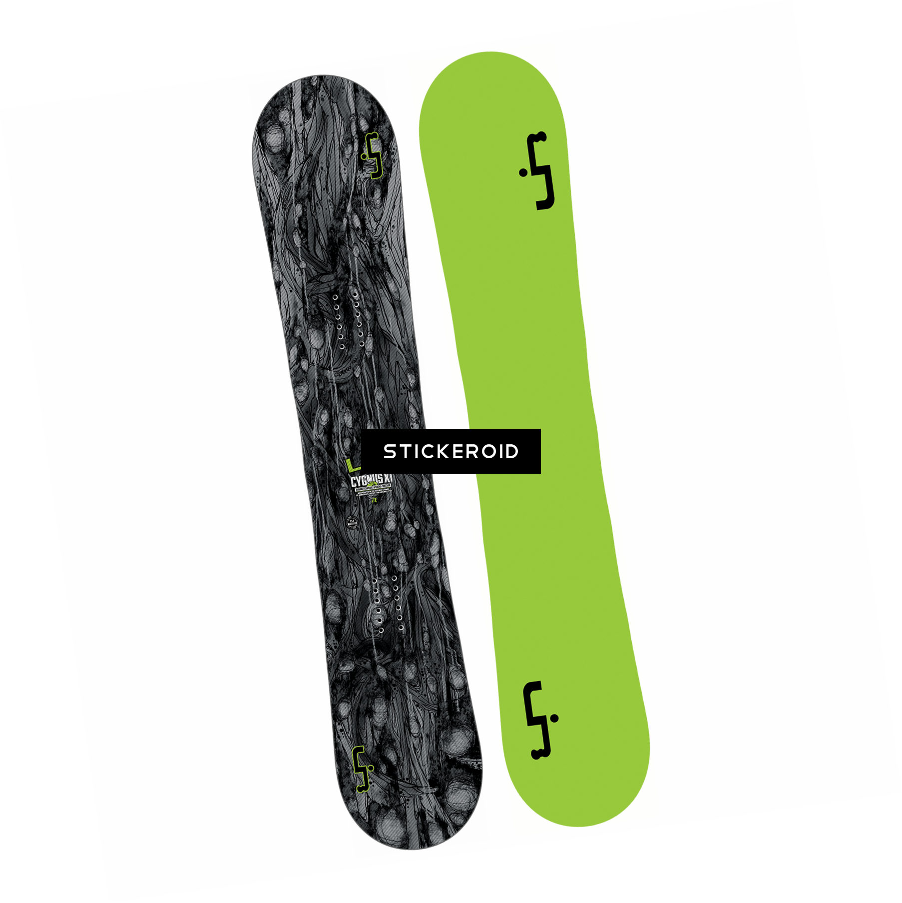 A Green And Black Snowboard