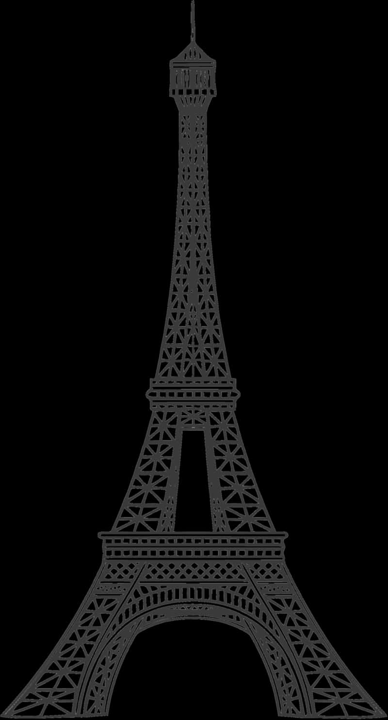 A Black And White Image Of Eiffel Tower