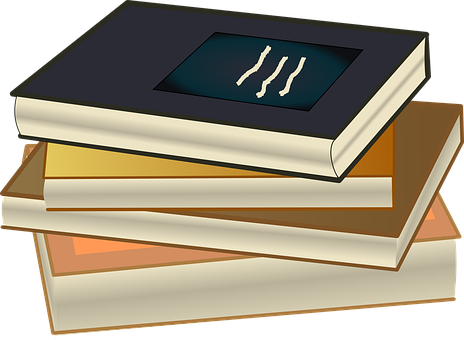 A Stack Of Books With A Black Background
