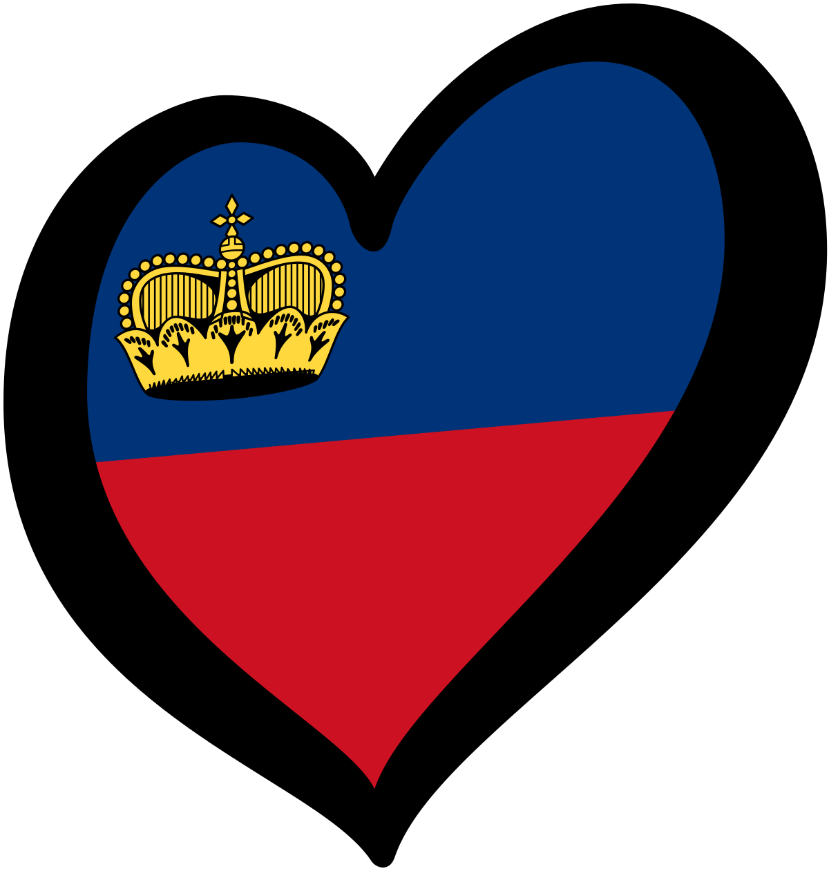 A Heart Shaped Flag With A Crown On It