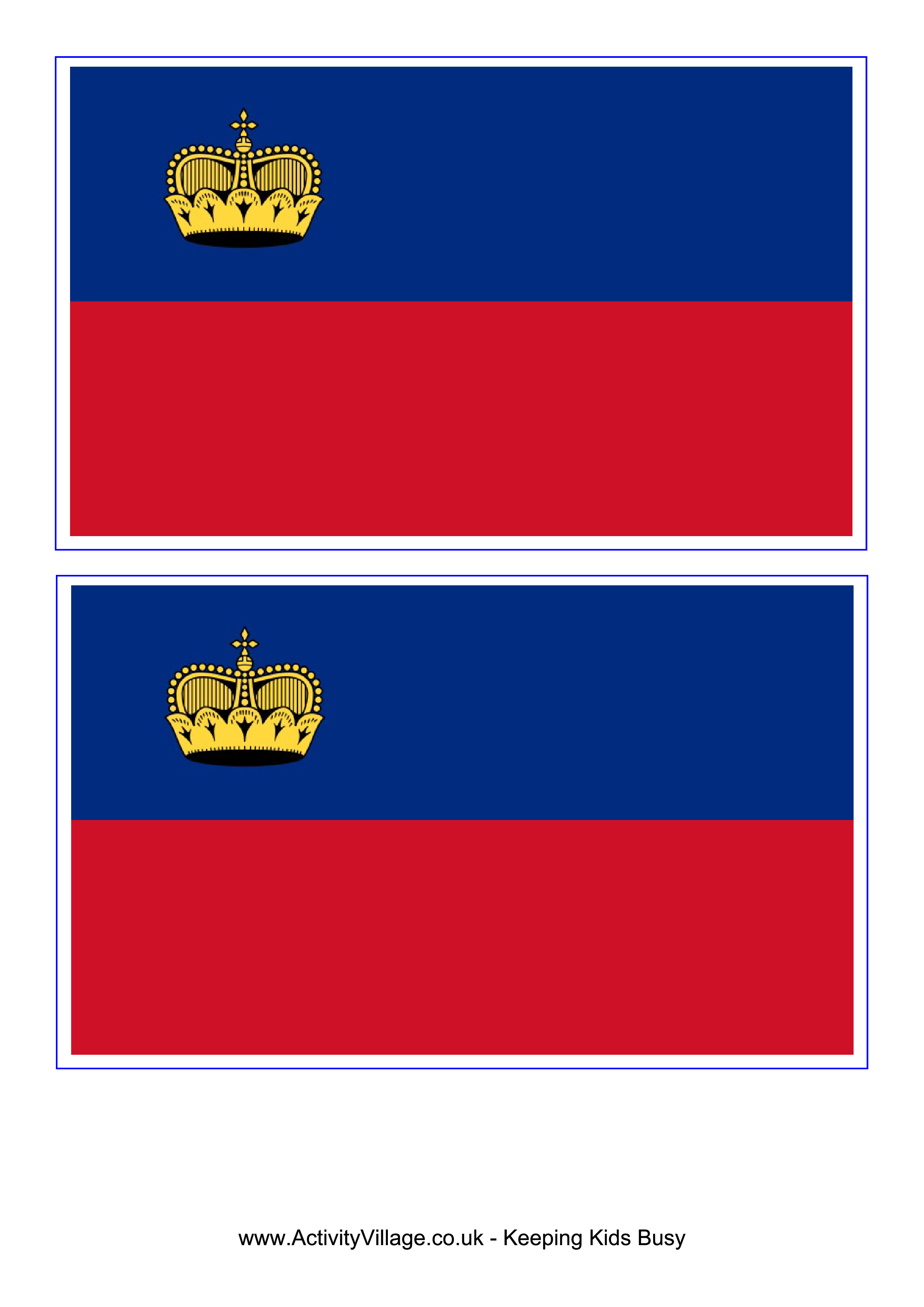 A Red And Blue Flag With A Crown