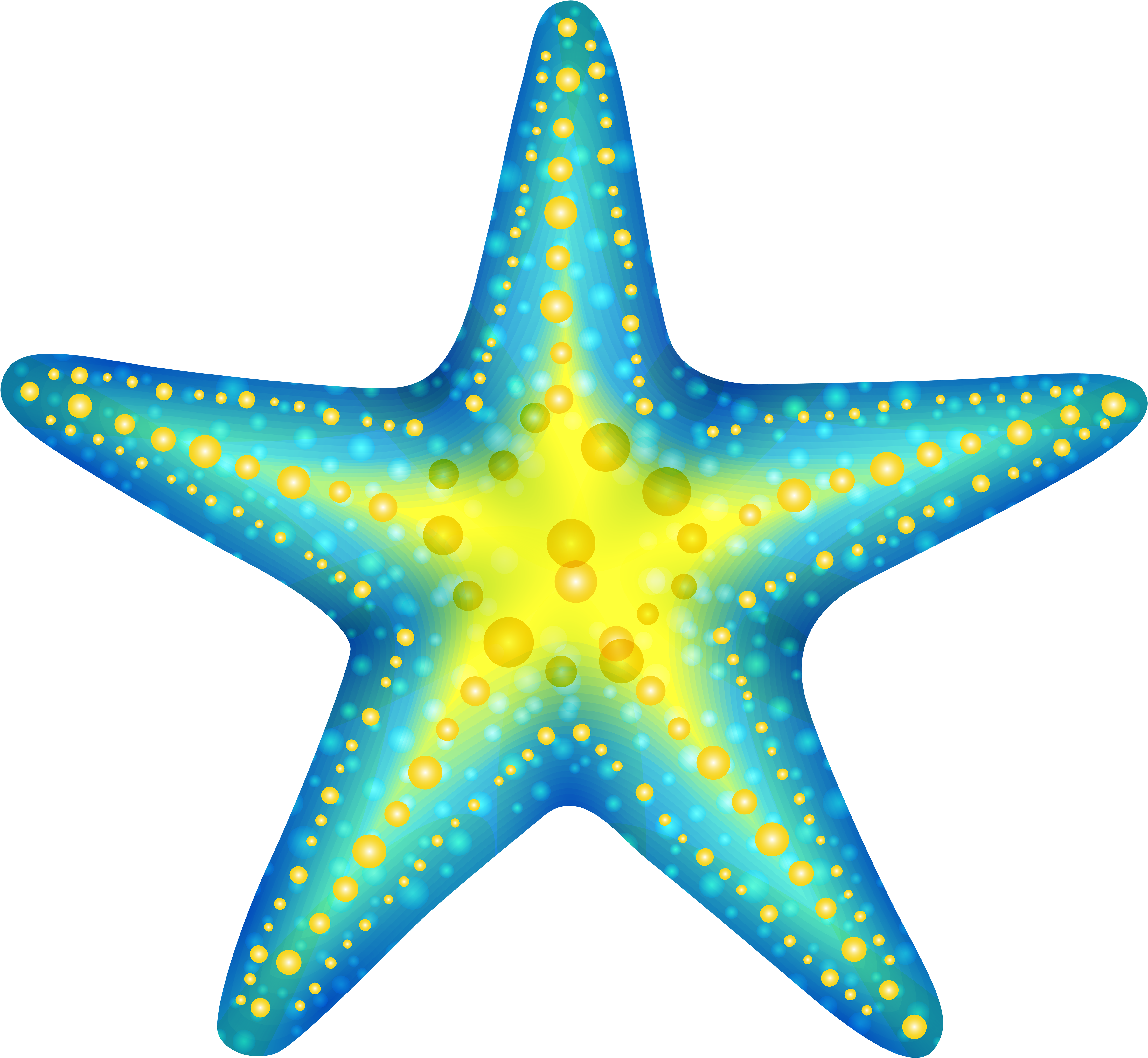 A Blue And Yellow Starfish