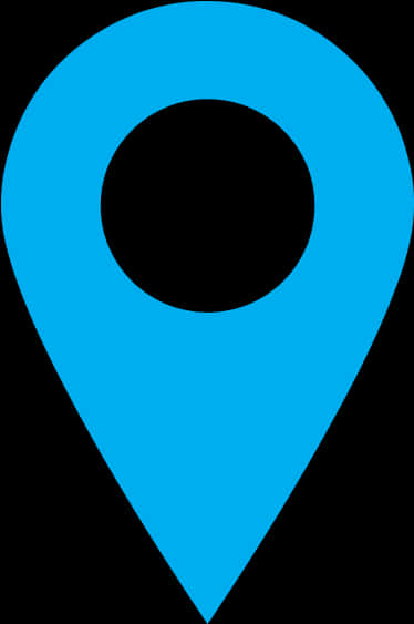 A Blue Pin With A Black Circle