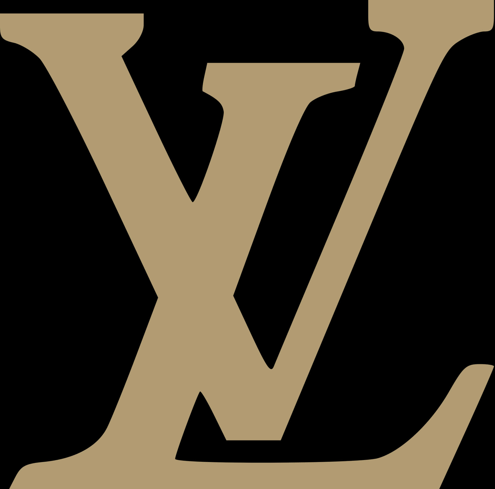 Light Brown Louis Vuitton Logo