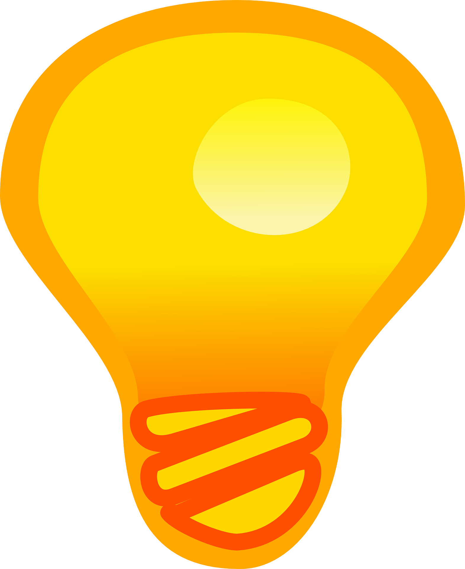 A Light Bulb With A Yellow Light