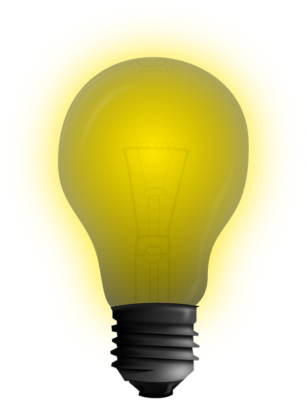 A Light Bulb With A Black Base