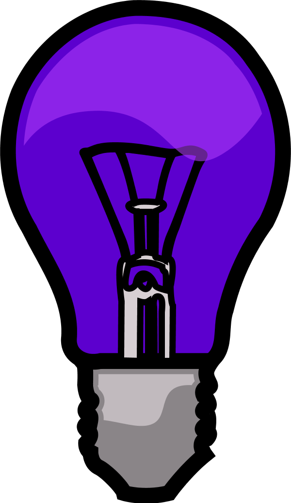 A Light Bulb With A Purple Light Bulb