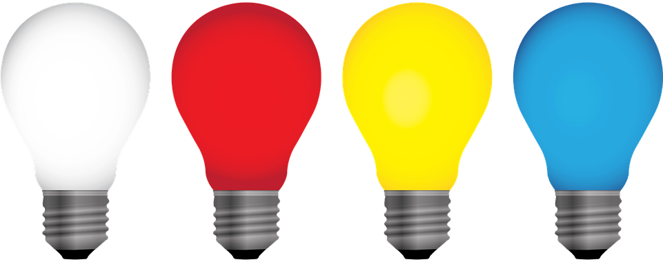 A Red And Yellow Light Bulbs