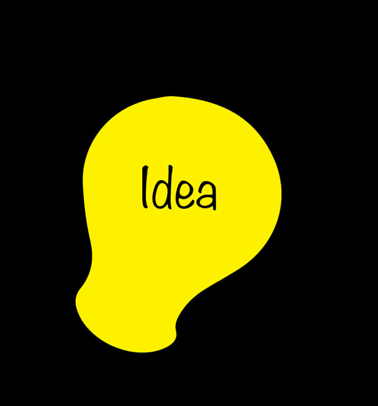 A Yellow Light Bulb With Black Text
