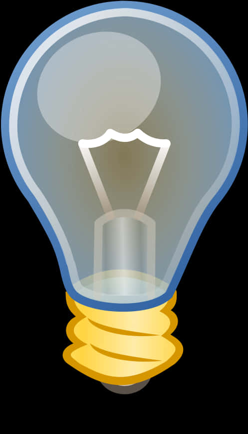 A Light Bulb With A Gold Base
