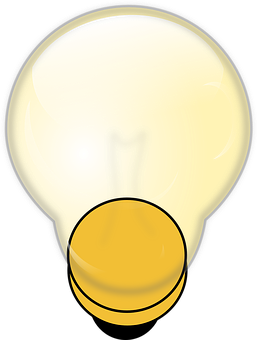 A Light Bulb With A Yellow Circle